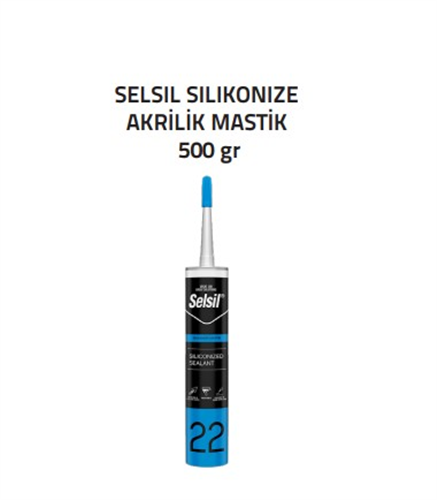 SİLİKONİZE AKRİLİK MASTİK ŞAMPANYA - SELSİL (500ml) (K-25)